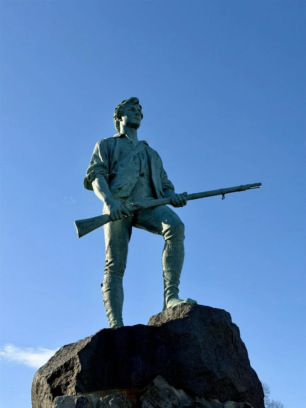 Minuteman statue in Lexington, Massachusetts, near Hanscom Air Force Base